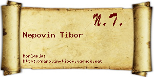 Nepovin Tibor névjegykártya